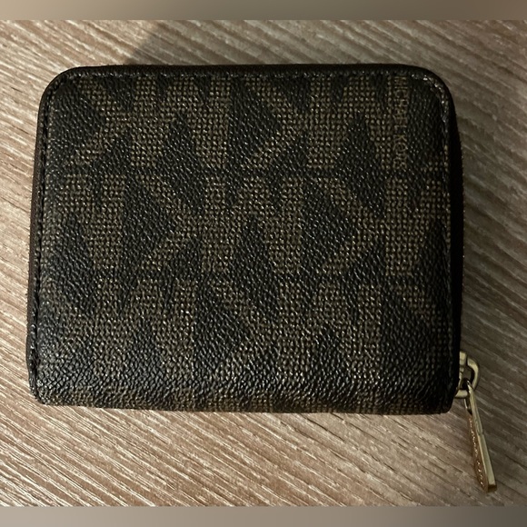 Brown Monogram Michael Kors Wallet with Zipper - Picture 2 of 3